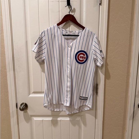 Kris Bryant 2016 Majestic Blue Pinstripe Cool Base Jersey - Picture 1 of 10